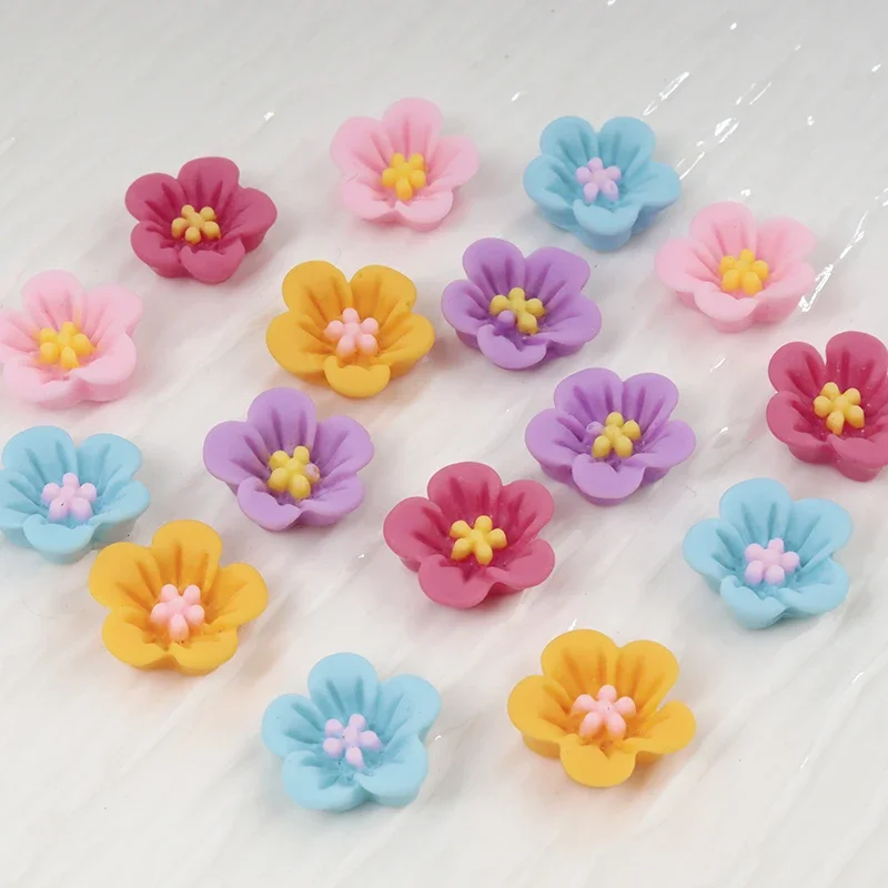 Resin Art Earrings Material - 50 قطعة زهرة صغيرة مسمار الفن