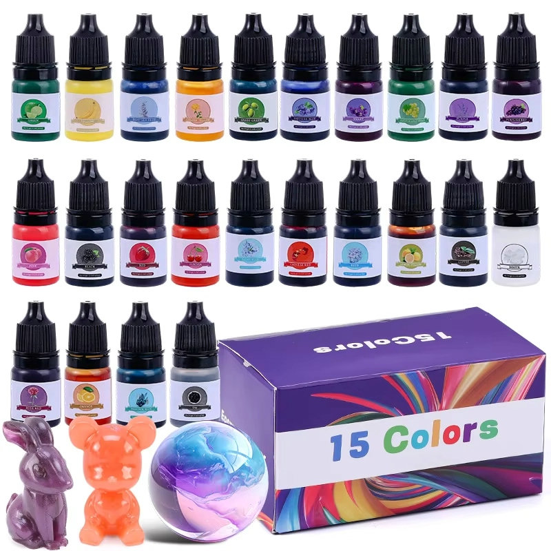Uv Resin Clear Hard - صبغة ألوان راتنجات الايبوكسي 24 ألوان
