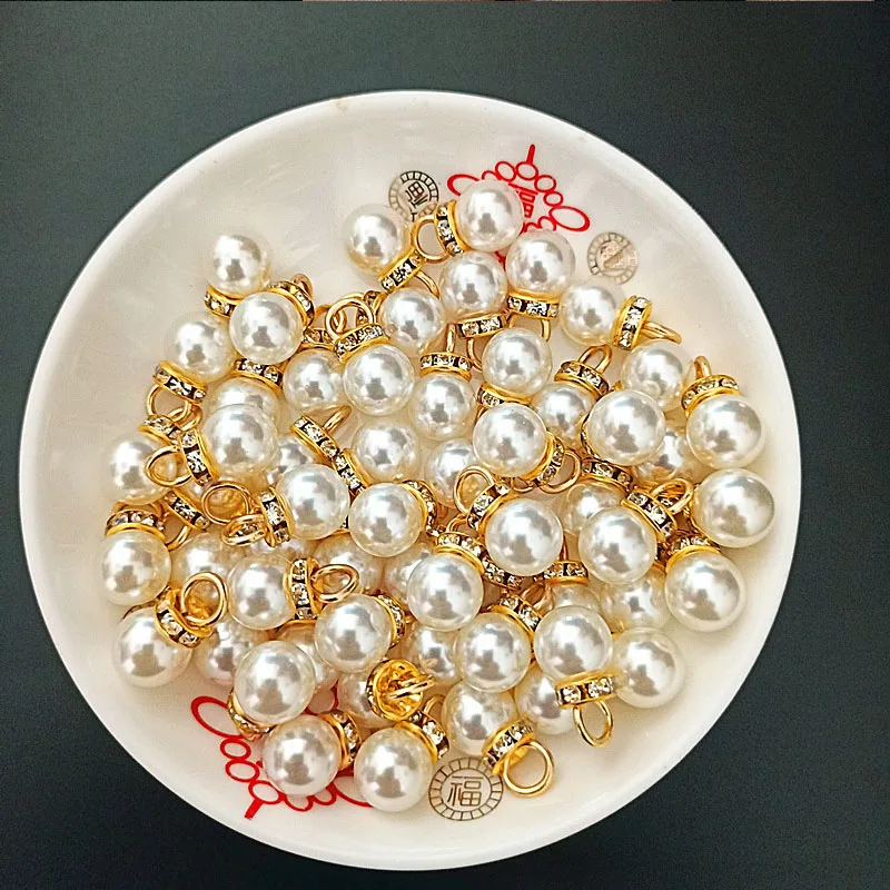 Resin Art For Anniversary Gift - 30 قطعة قلادة الماس اللؤلؤ المستديرة