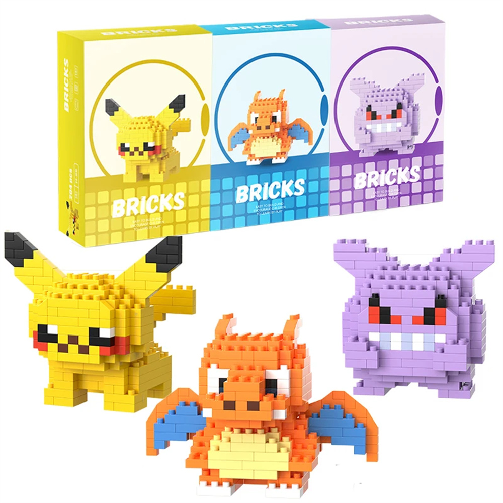 Resin Art Set - مكعبات بناء صغيرة لشخصيات بوكيمون مثل