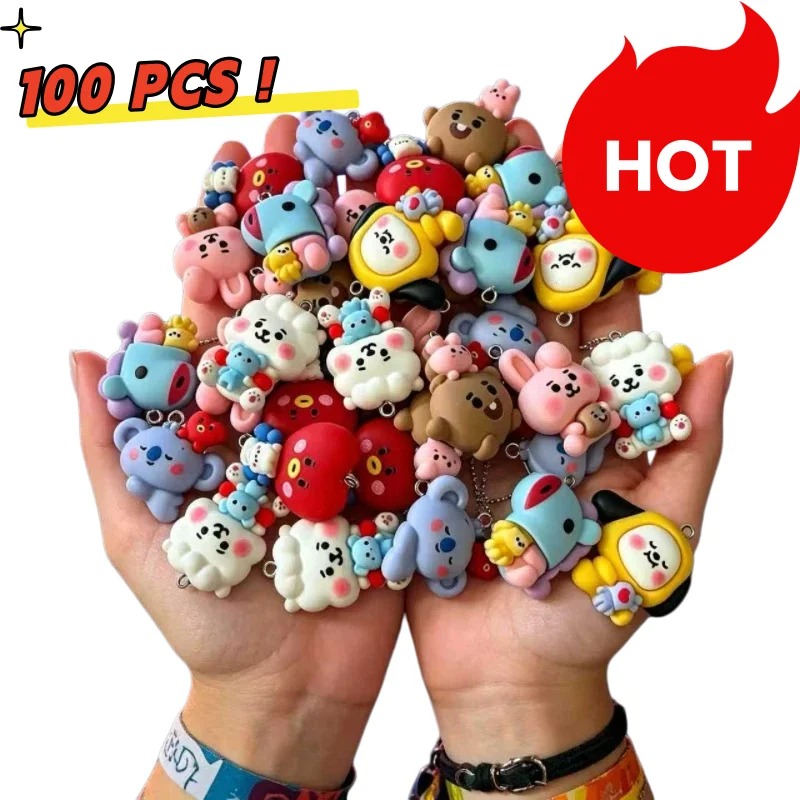 Resin Art Notes - 7 قطع من إكسسوارات BT21 الكرتونية