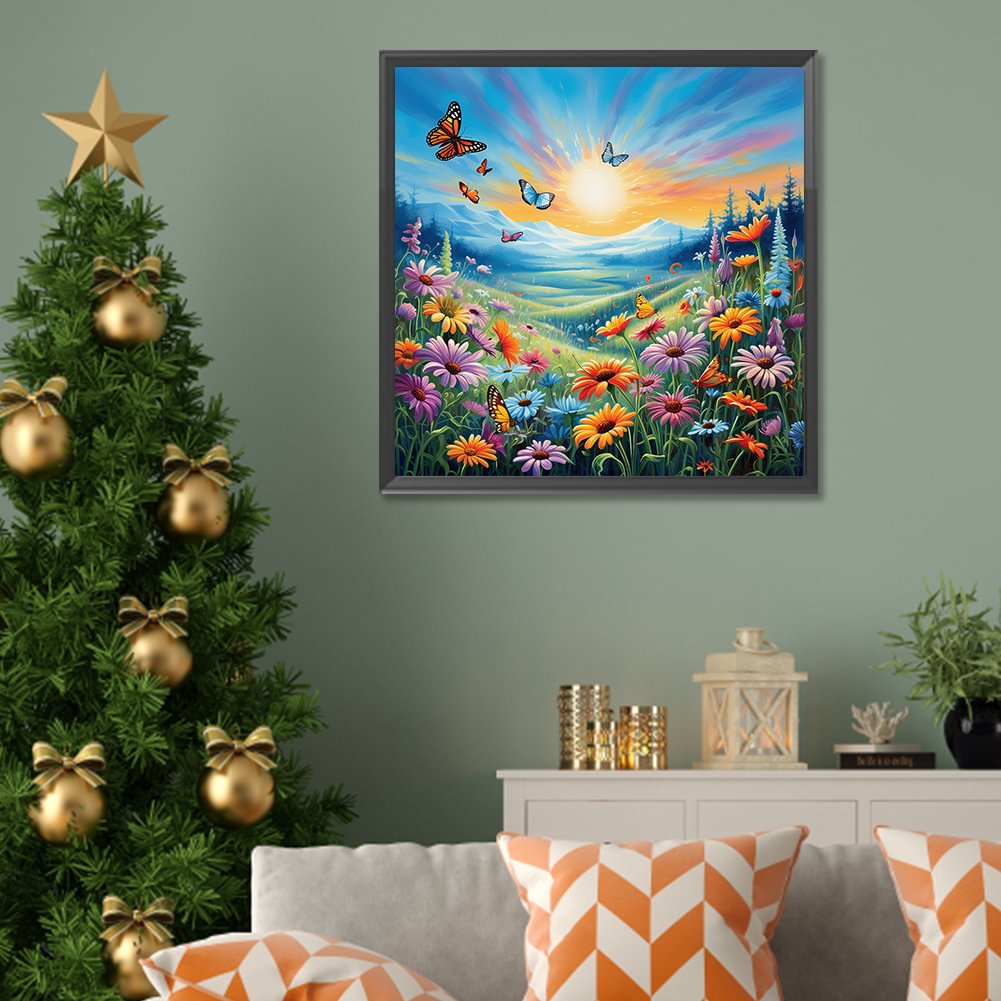 Resin Art Set - الماس اللوحة الأسرة لطيف الغزلان زهرة