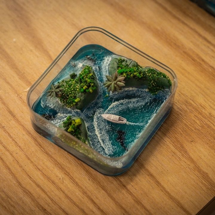 جزيرة فارو الصغيرة المصنوعة يد - مراجعة Resin Art Gift For Birthday وسعره