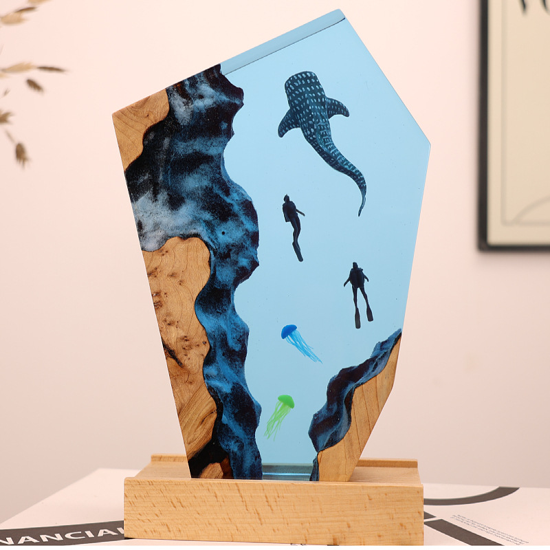 تمثال غواص الحوت الراتنجي المض - مراجعة Resin Art For Anniversary Gift وسعره