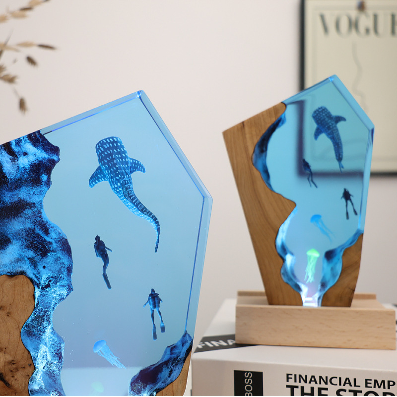 تمثال غواص الحوت الراتنجي المض - مراجعة Resin Art For Anniversary Gift وسعره