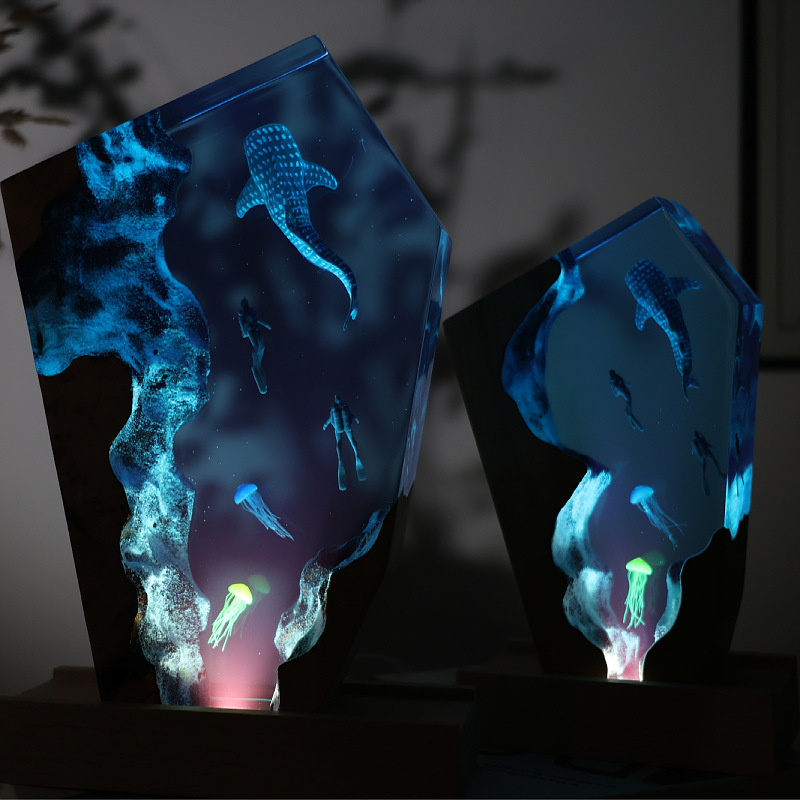 تمثال غواص الحوت الراتنجي المض - مراجعة Resin Art For Anniversary Gift وسعره