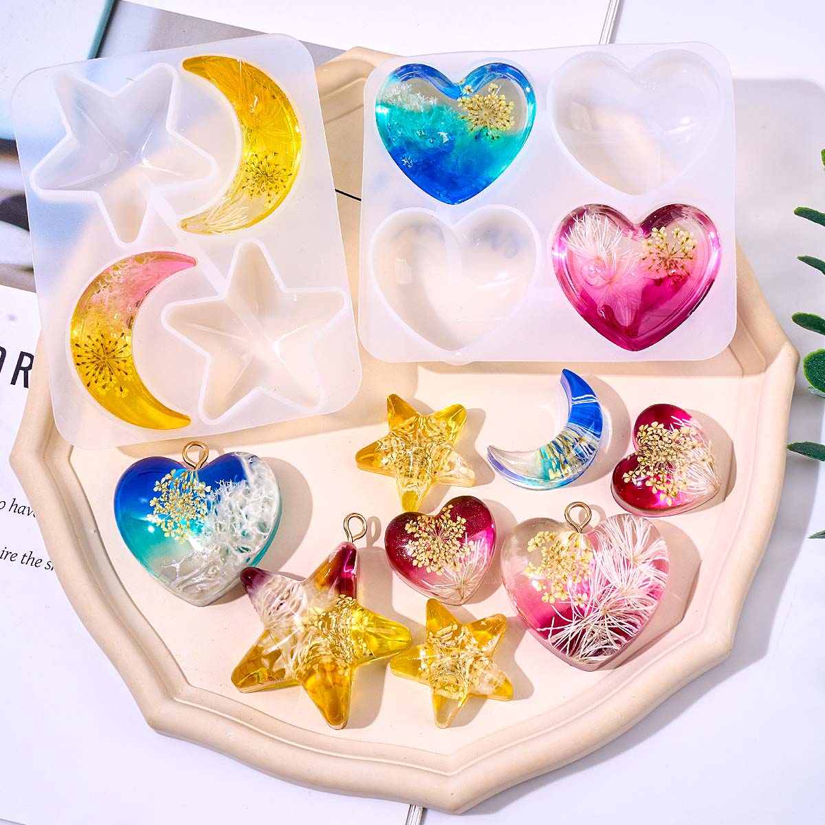 قالب سيليكون على شكل قلب ونجمة - مراجعة Resin Art Epoxy وسعره