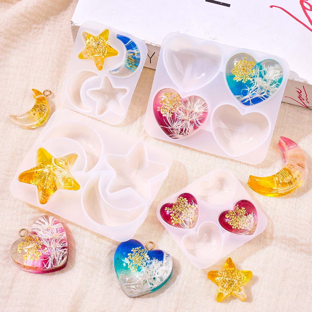 قالب سيليكون على شكل قلب ونجمة - مراجعة Resin Art Epoxy وسعره