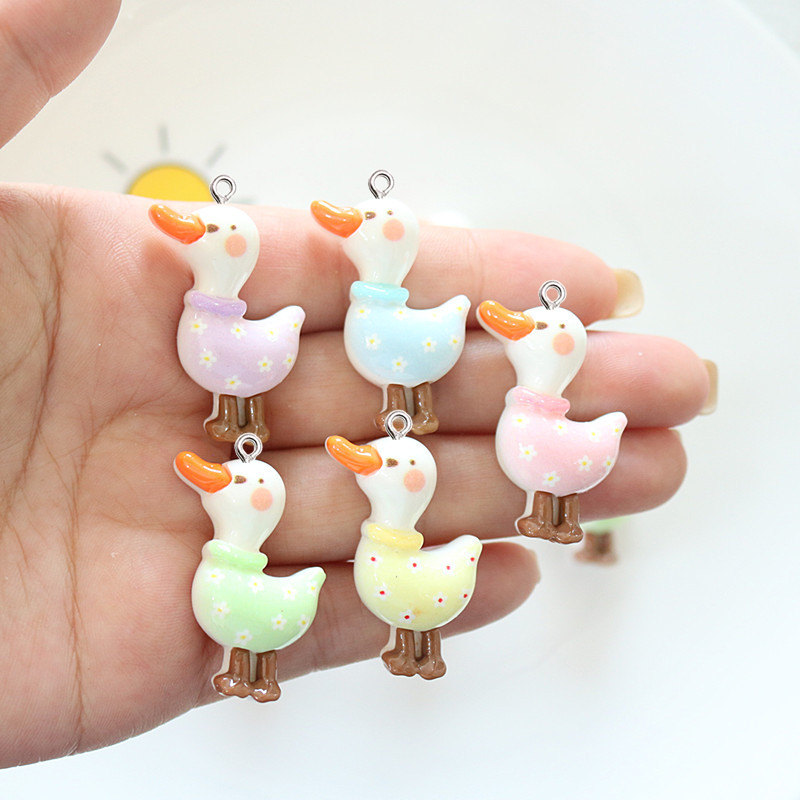 10 قطعة بريق لامع لطيف بطة الر - مراجعة Resin Art Earrings Material وسعره