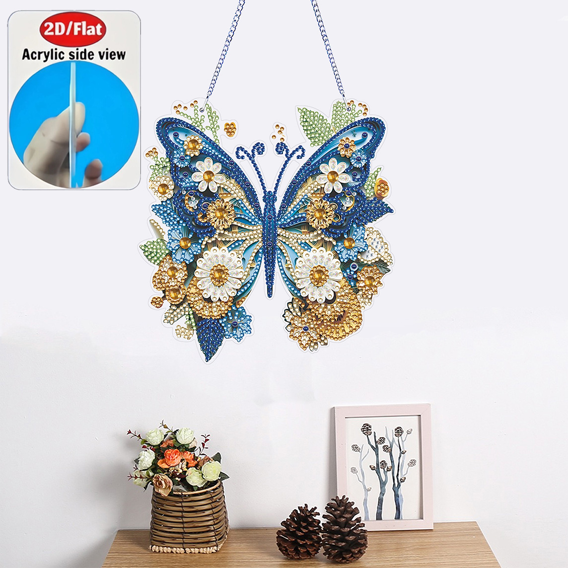 مجموعة زينة فراشة مسطحة ثنائية - مراجعة Resin Art Gift For Birthday وسعره