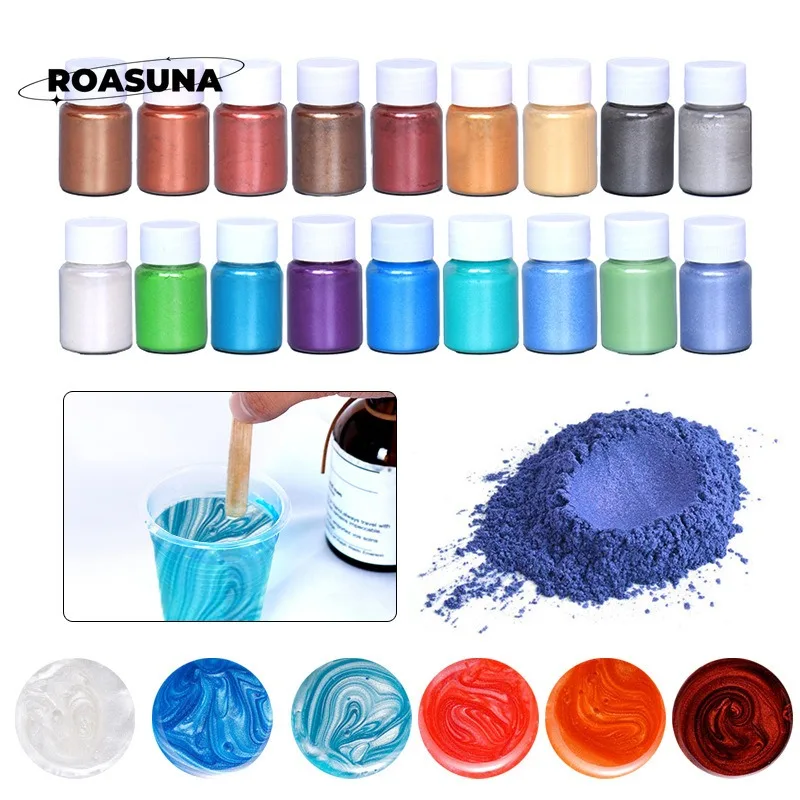 24 لون مسحوق اللؤلؤ الميكا لرا - مراجعة Resin Color Paste وسعره