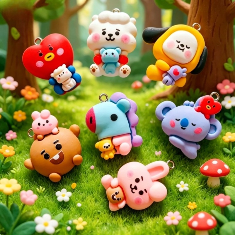 7 قطع من إكسسوارات BT21 الكرتو - مراجعة Resin Art Notes وسعره