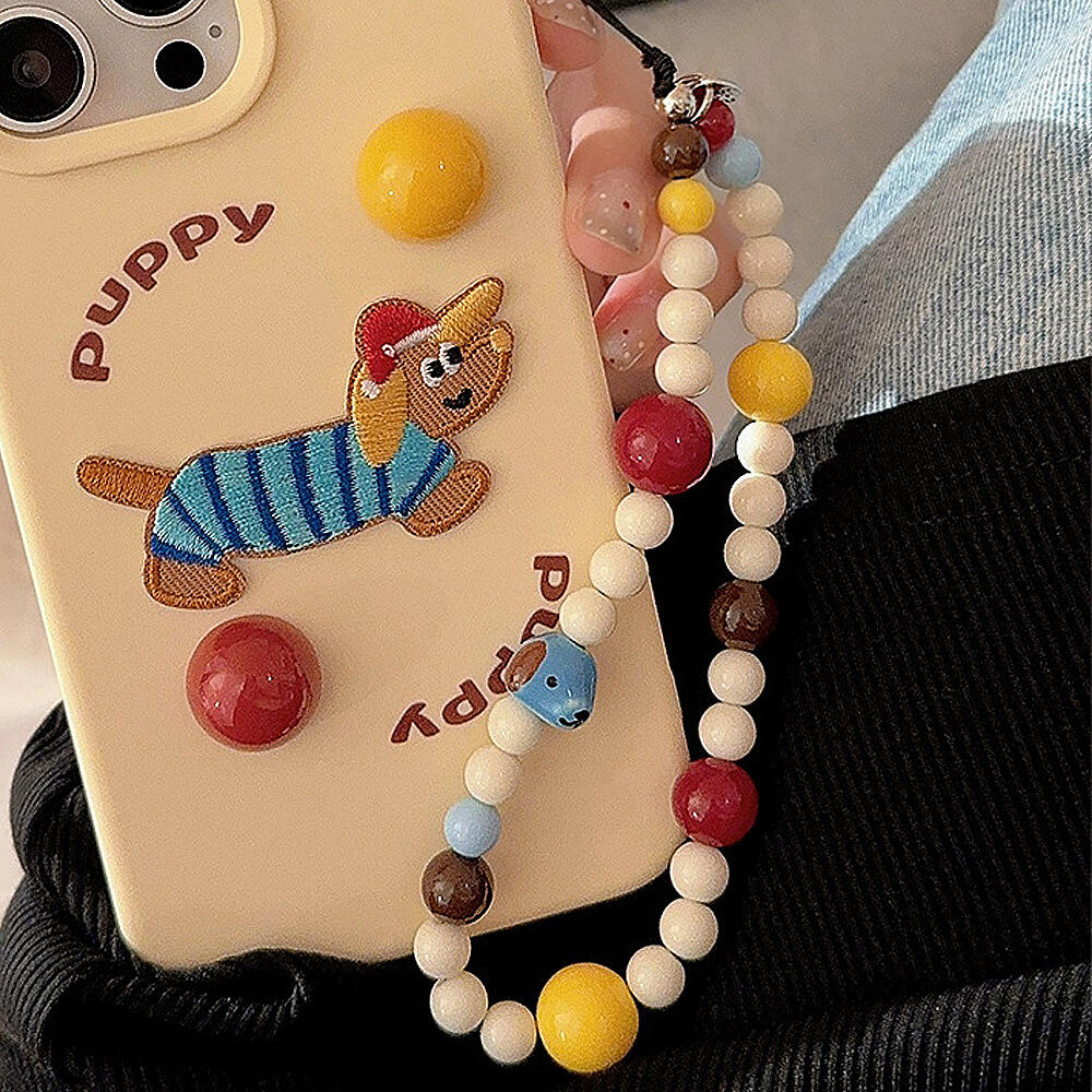 لطيف الكلب الدب الجبن قلادة سل - مراجعة Resin Art Phone Case وسعره