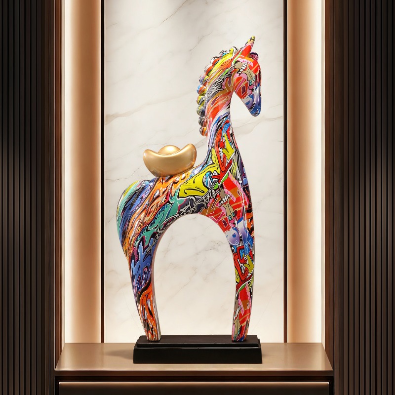 تماثيل خيول ملونة للزينة، مناس - مراجعة Resin Art Gift For Birthday وسعره